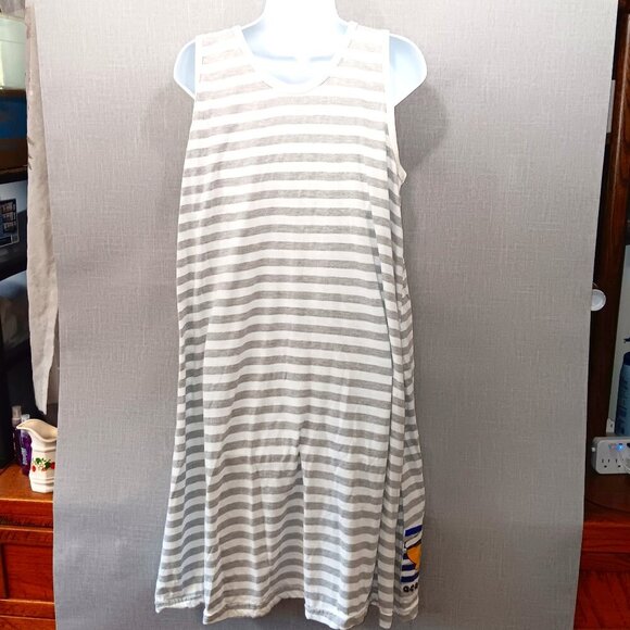 Tweety Bird Acapulco Nautical Striped Sleeveless XL Dress Keyhole Beach White - Picture 3 of 4